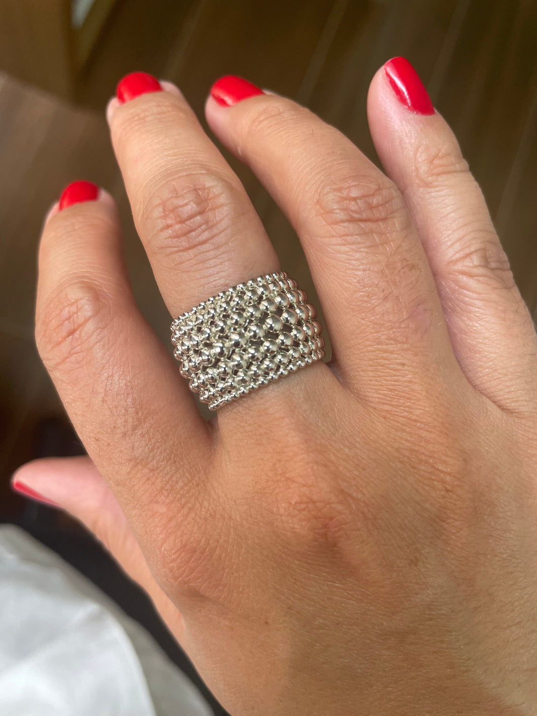 Anel inteiro mini esferas