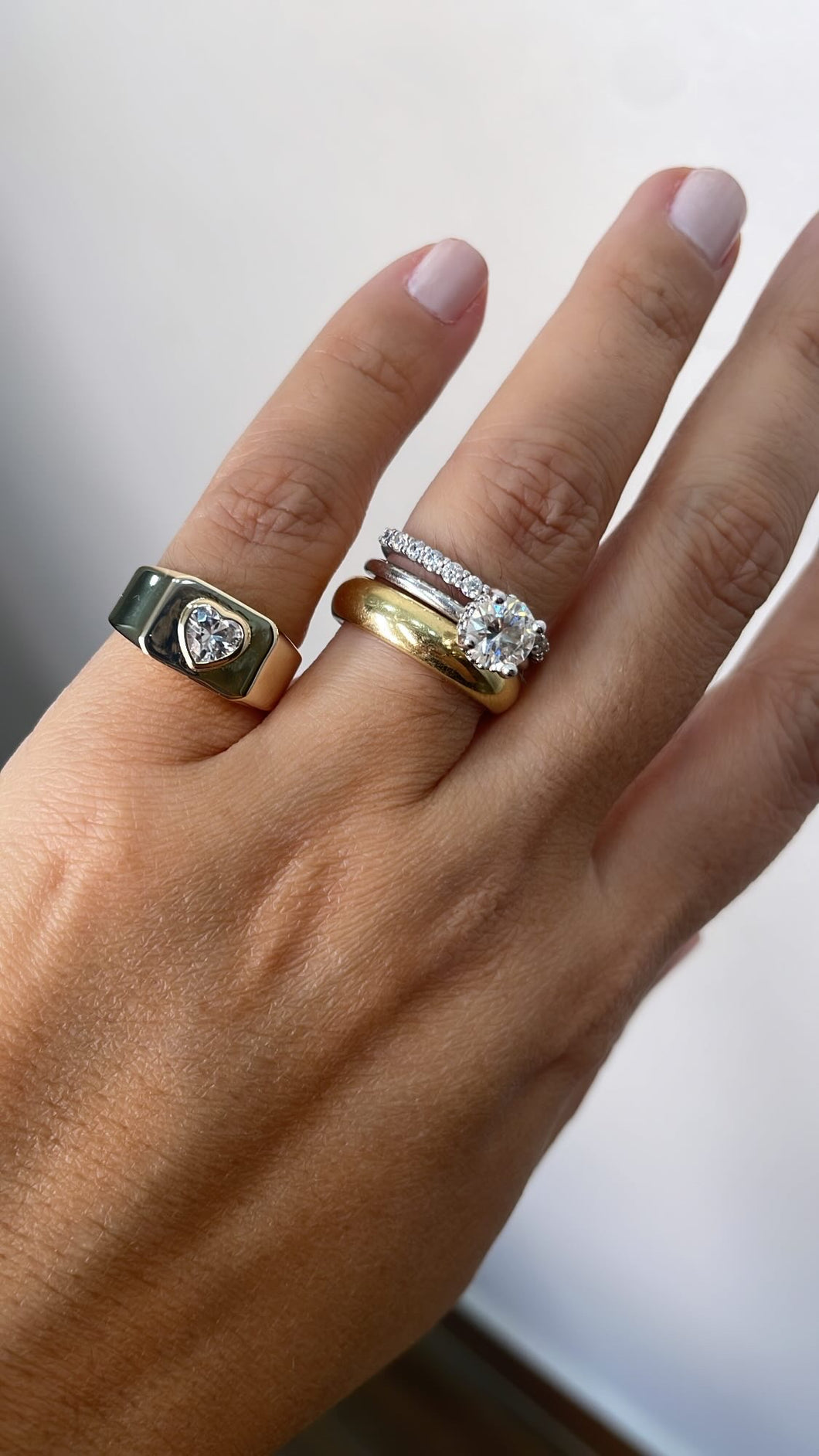 Anel dedinho placa coração