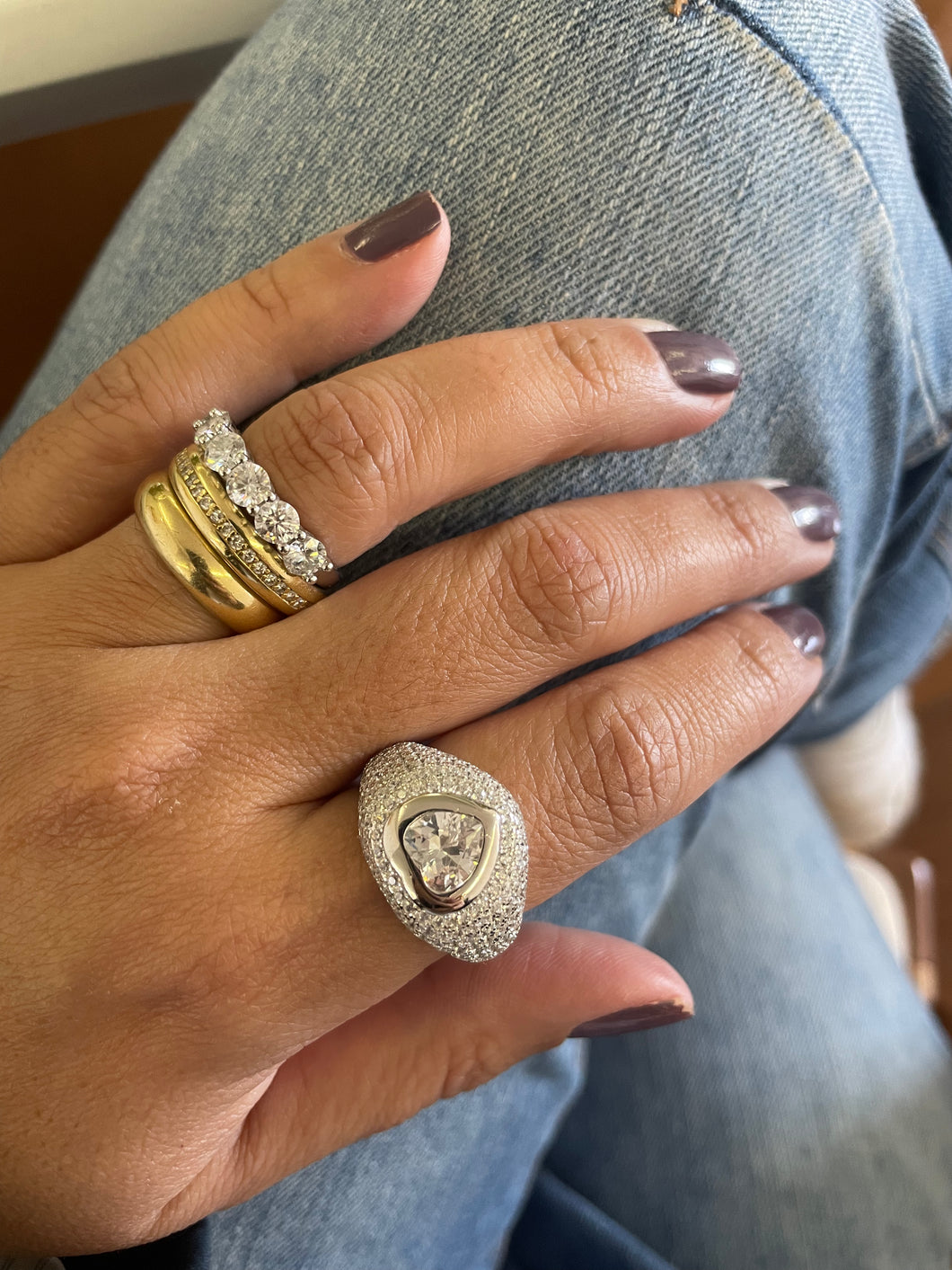 Anel coração microcravação Carol