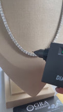 Carregar e reproduzir vídeo no visualizador da galeria, Colar riviera 4 garras 3mm em moissanite

