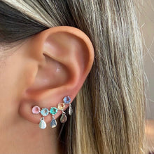 Carregar imagem no visualizador da galeria, Earcuff 5 pedras coloridas e gotinhas

