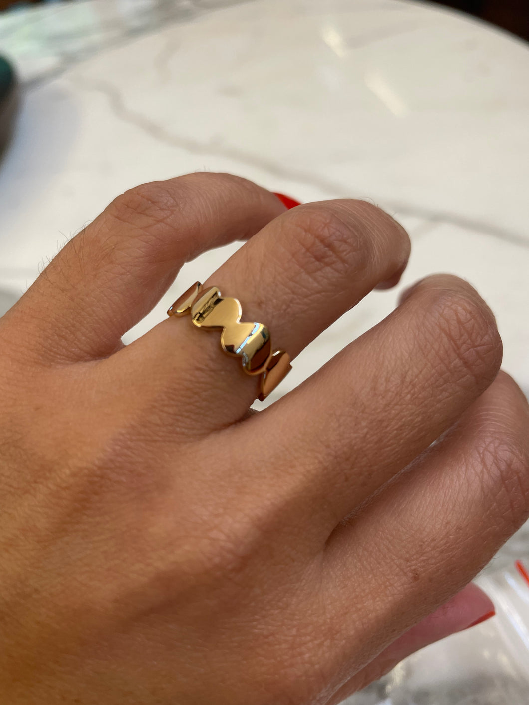 Anel aparador coração polido