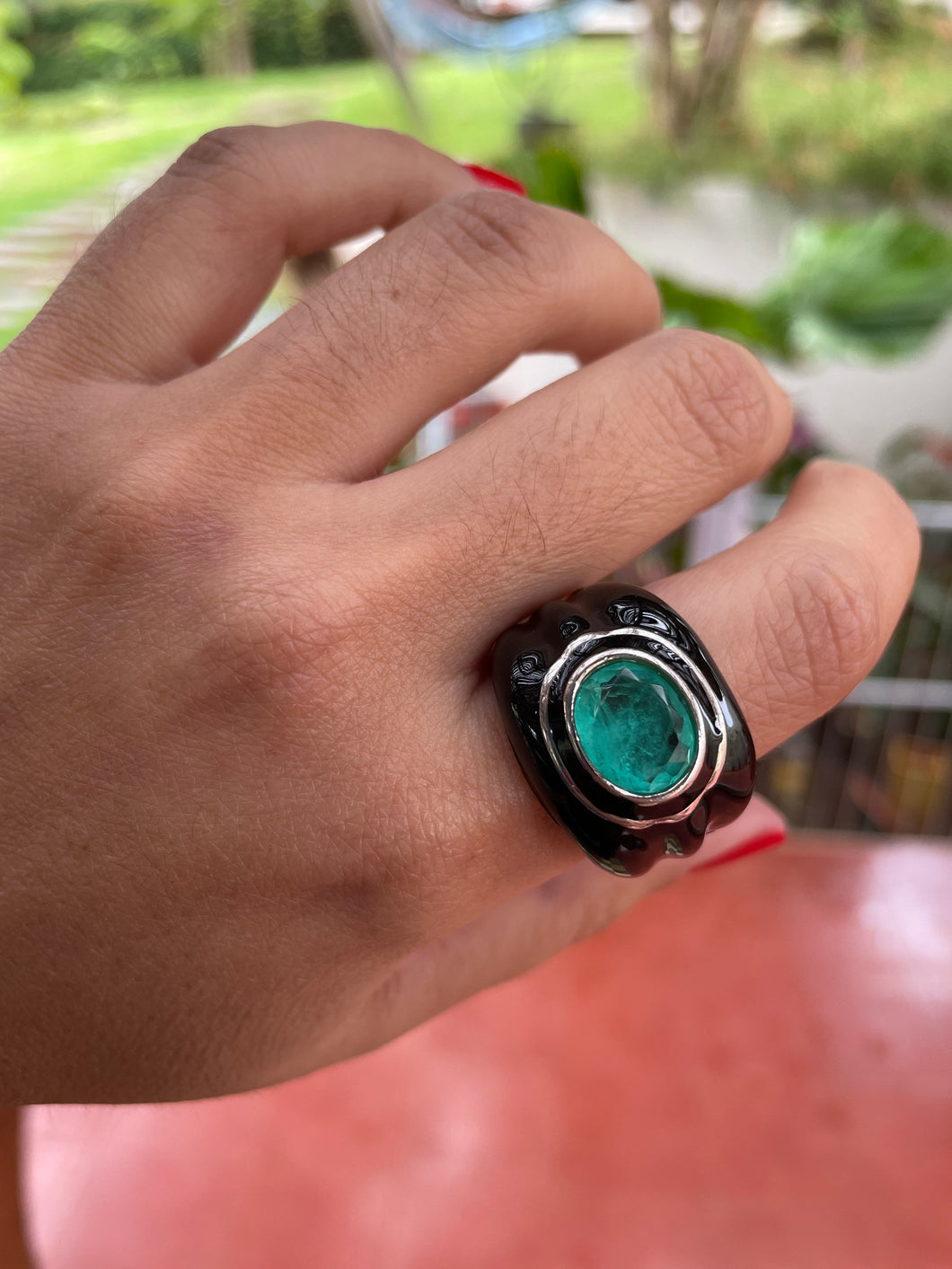 Anel esmaltado c colombiana