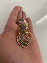 Carregar imagem no visualizador da galeria, Anel meia aliança colorido
