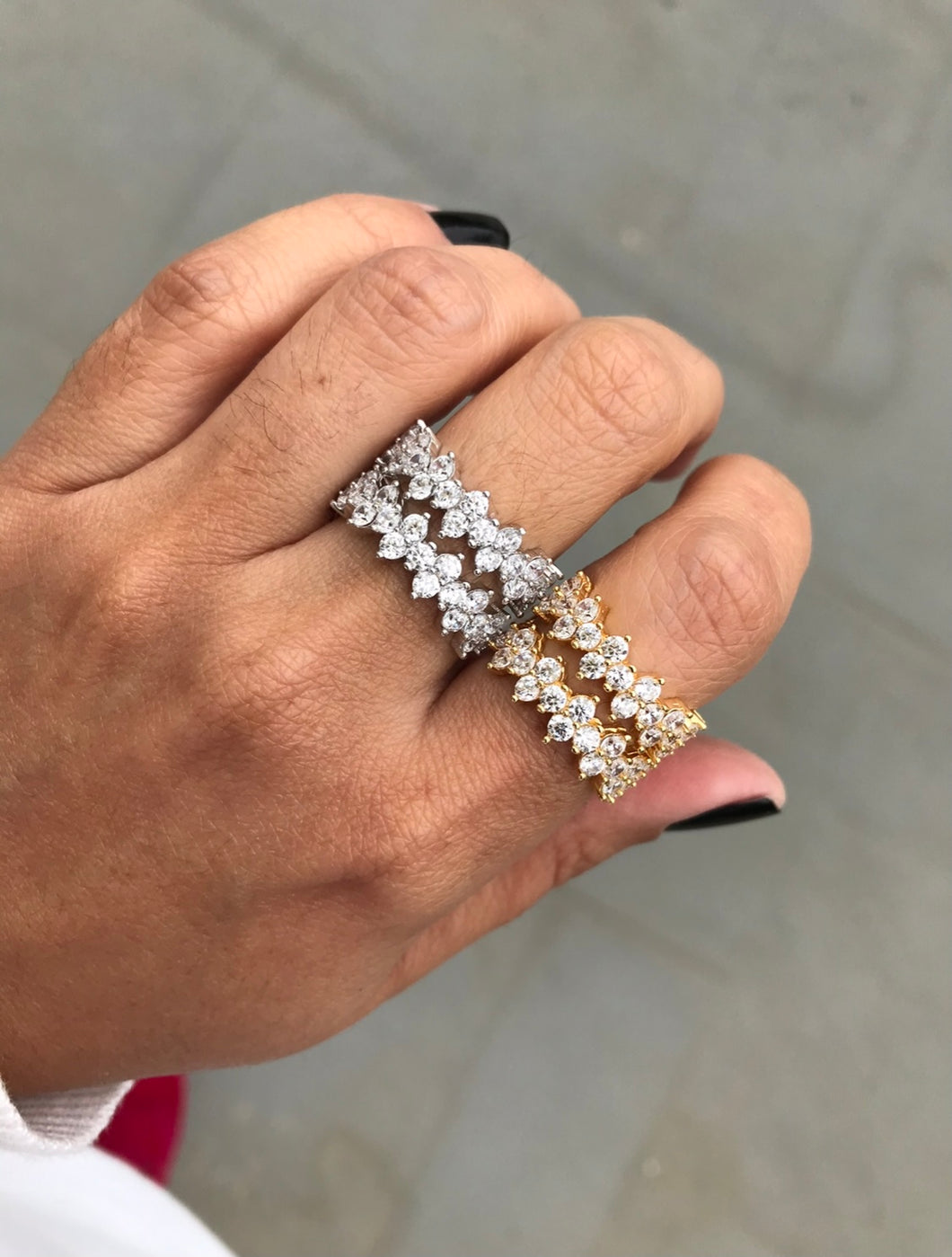 Anel meia aliança duplo