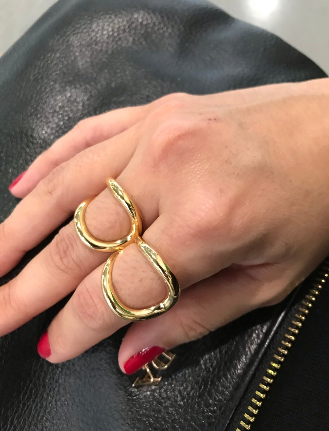 Anel ferradura polido