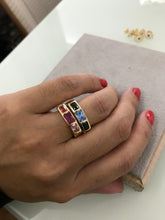 Carregar imagem no visualizador da galeria, Anel colorido 3 pedras
