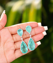Carregar imagem no visualizador da galeria, Brinco duas gotas fusion com zirconias
