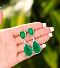 Carregar imagem no visualizador da galeria, Brinco duas gotas fusion com zirconias
