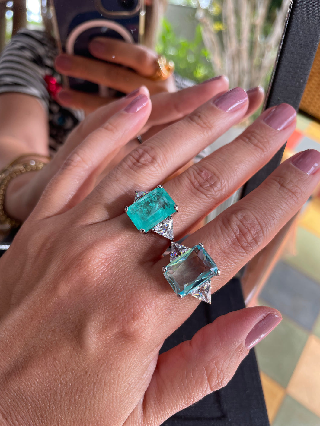 Anel colors retangular Ângela