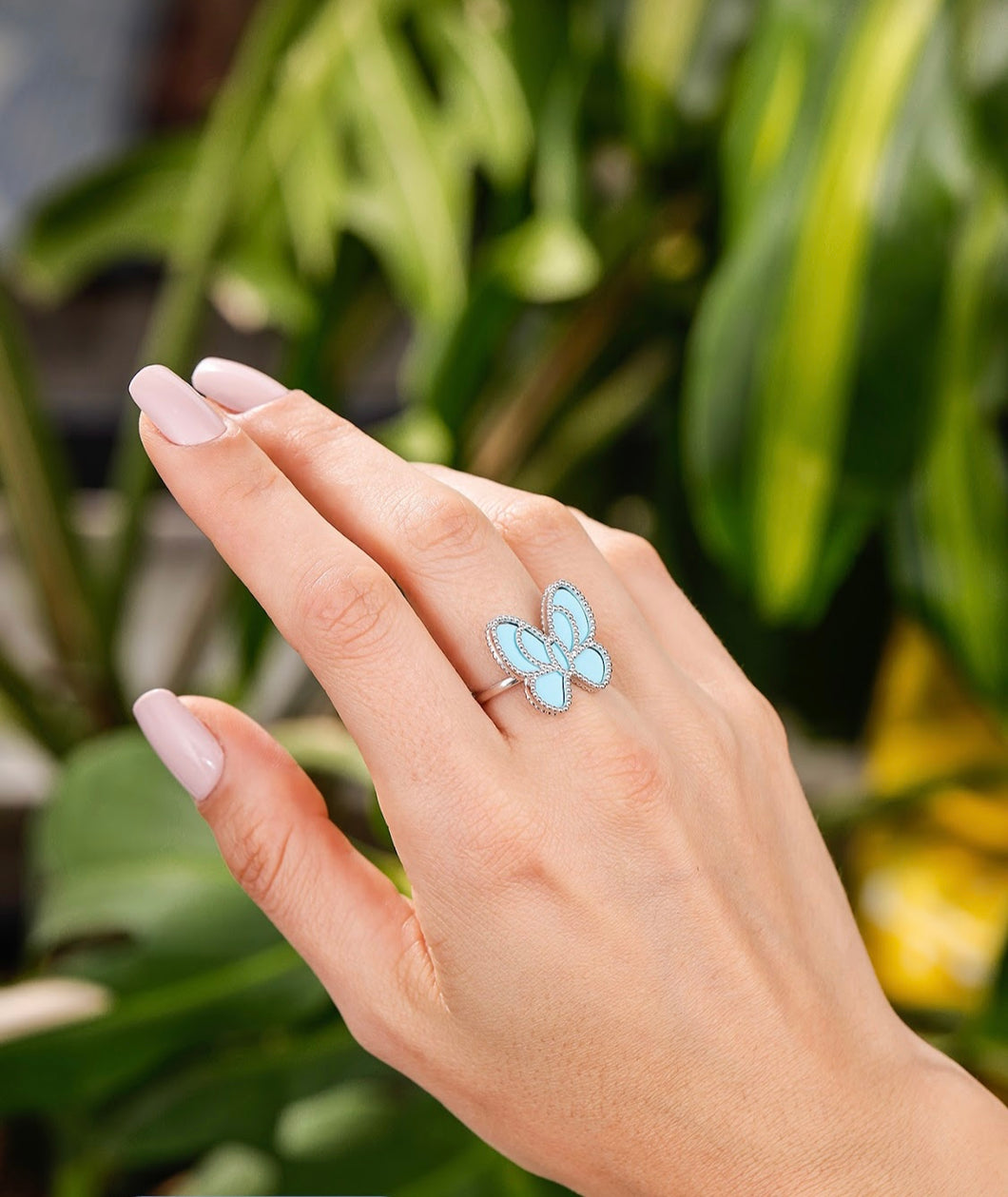 Anel borboleta turquesa Jana