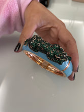 Carregar imagem no visualizador da galeria, Bracelete esmaltado turquesa pantera
