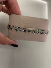 Carregar imagem no visualizador da galeria, Pulseira dupla safira e esmeralda
